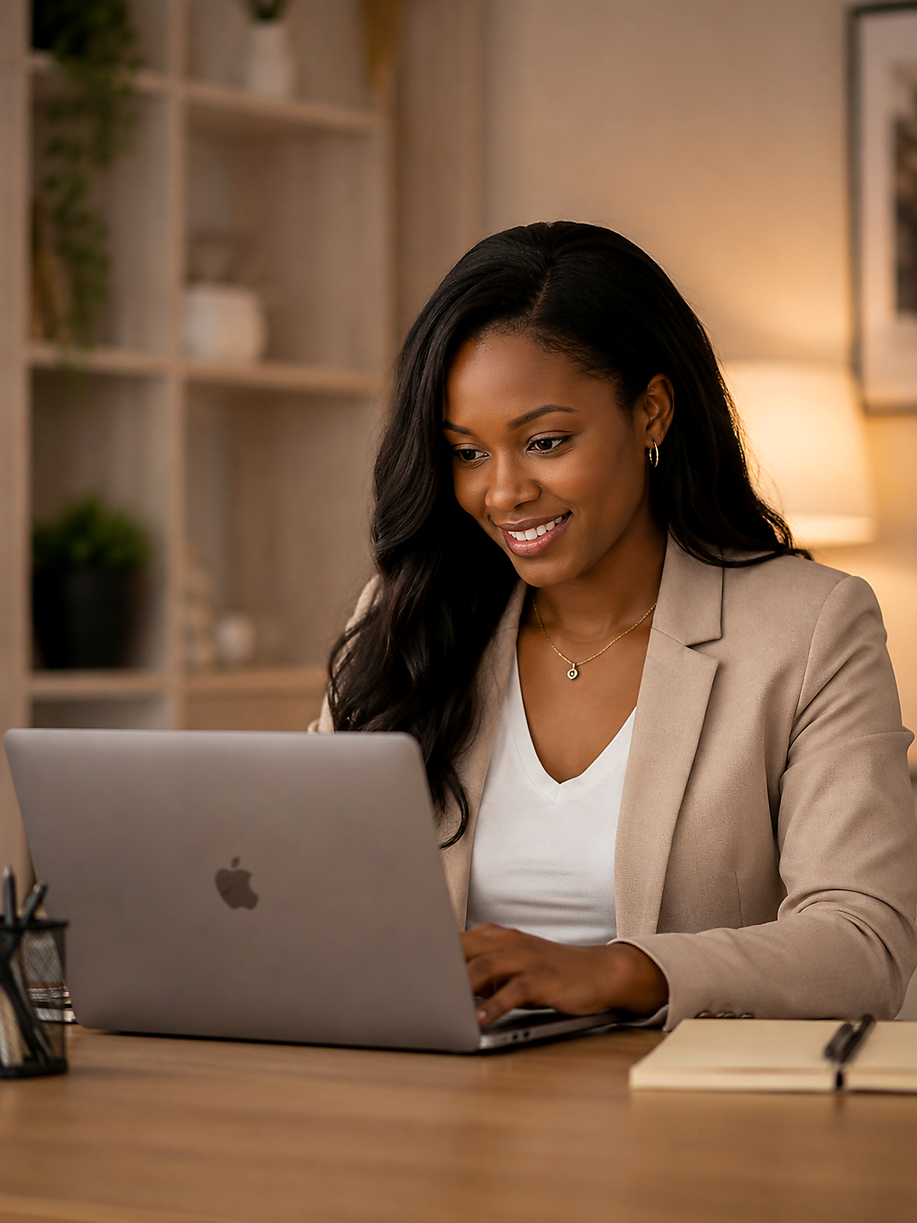 Professional woman focused on her career