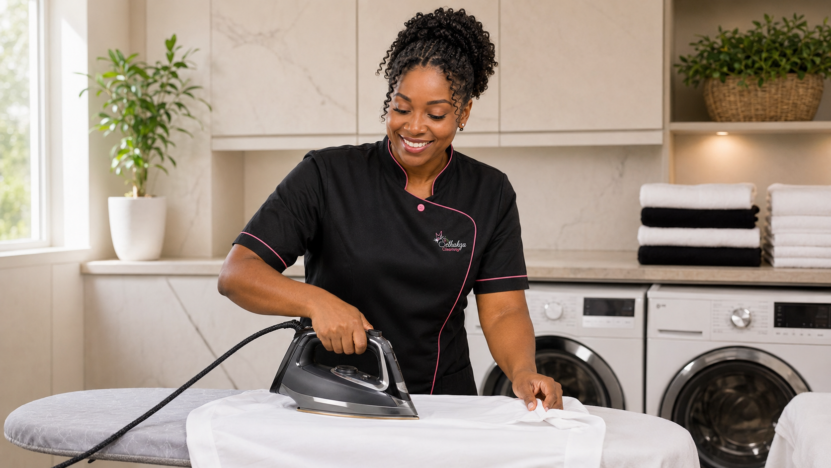 Sethakga cleaner ironing fresh laundry