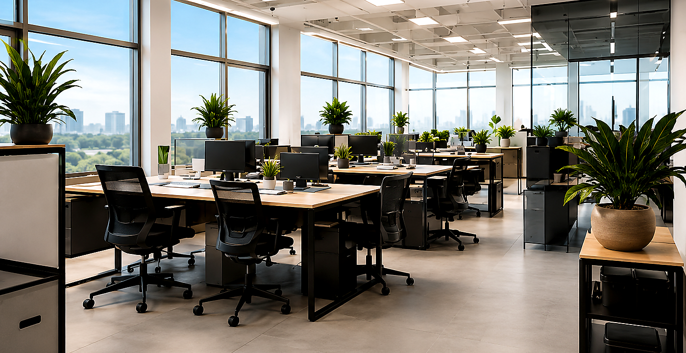 Clean modern office space for commercial cleaning