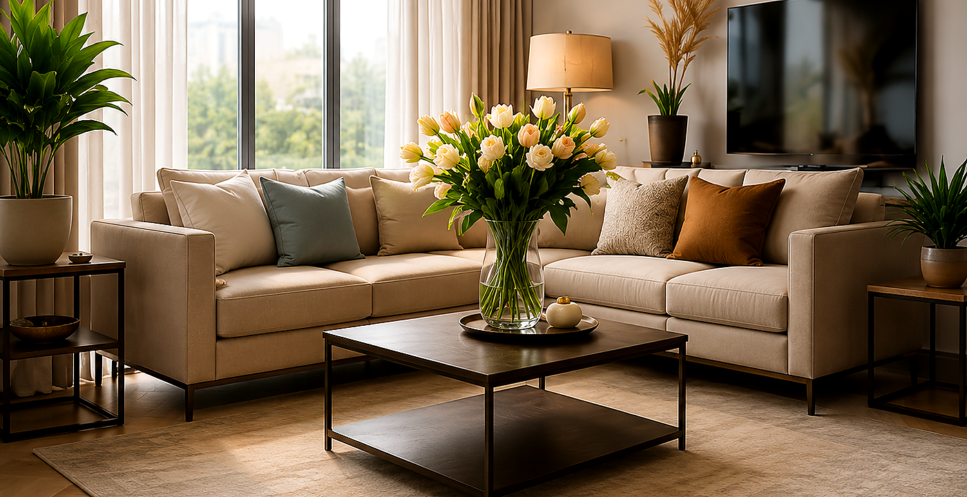 Beautiful clean living room